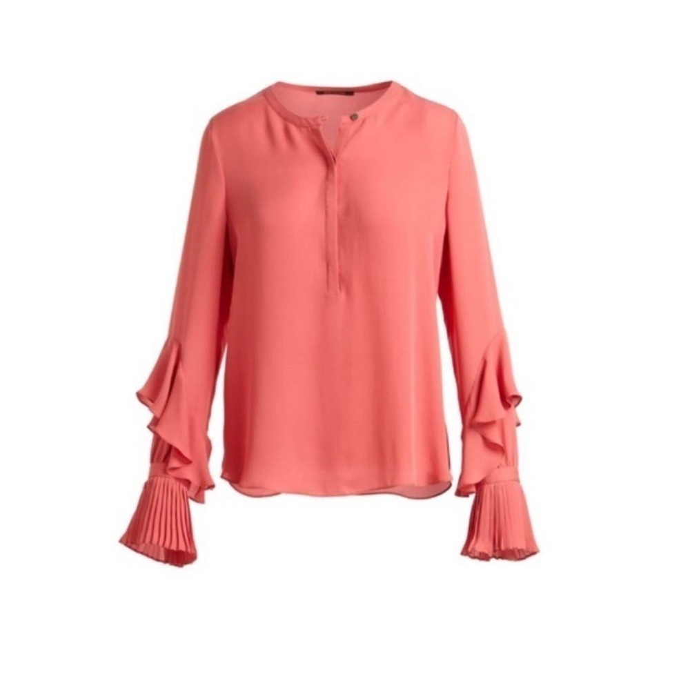 Kobi Halperin 100% Silk double bell sleeve blouse size S